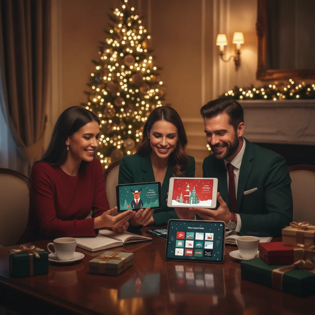 Best Apps for Professional Business Christmas eCards — best apps for business christmas ecards — Christmas card app guide visual