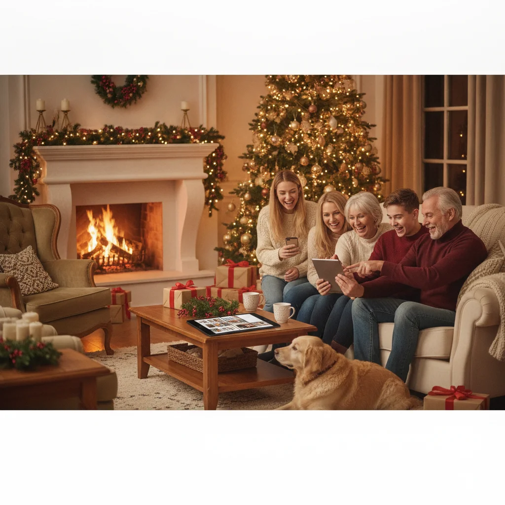 Best Family Christmas Photo Apps for Holiday Cards and Portraits (best apps) — festive Christmas photo example
