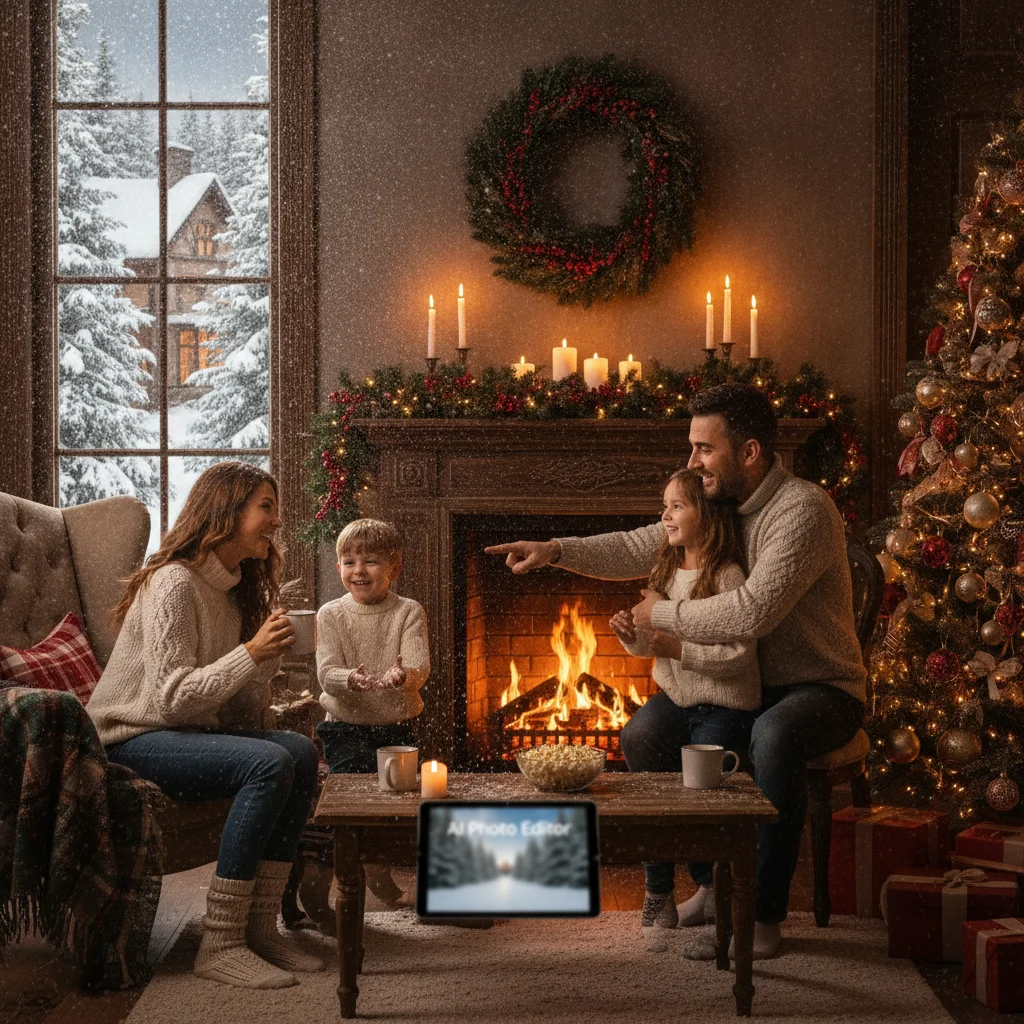 What AI Tool Can Add Snow to a Christmas Photo? — ai add snow to photo christmas (christmas photos) — festive Christmas photo example