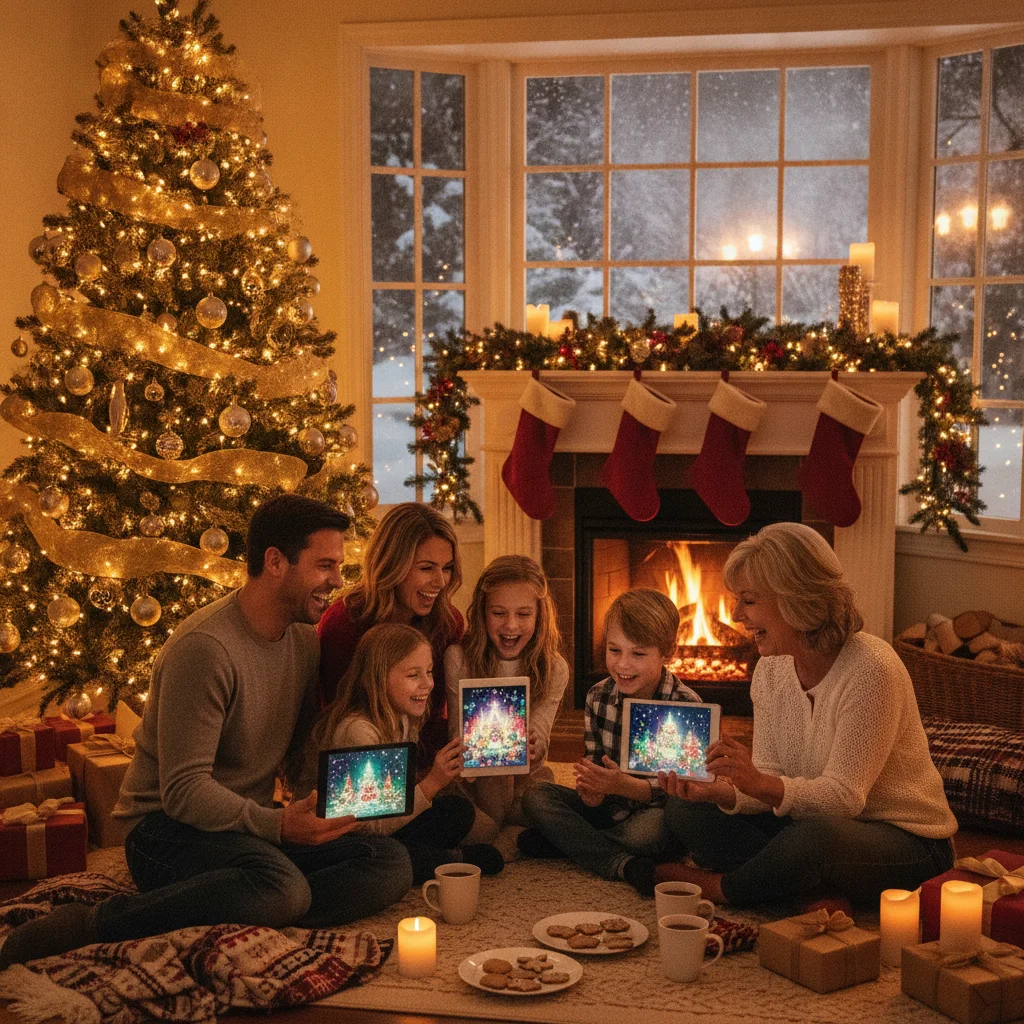 How Do You Create an AI Christmas Photo Background? (christmas photos) — festive Christmas photo example
