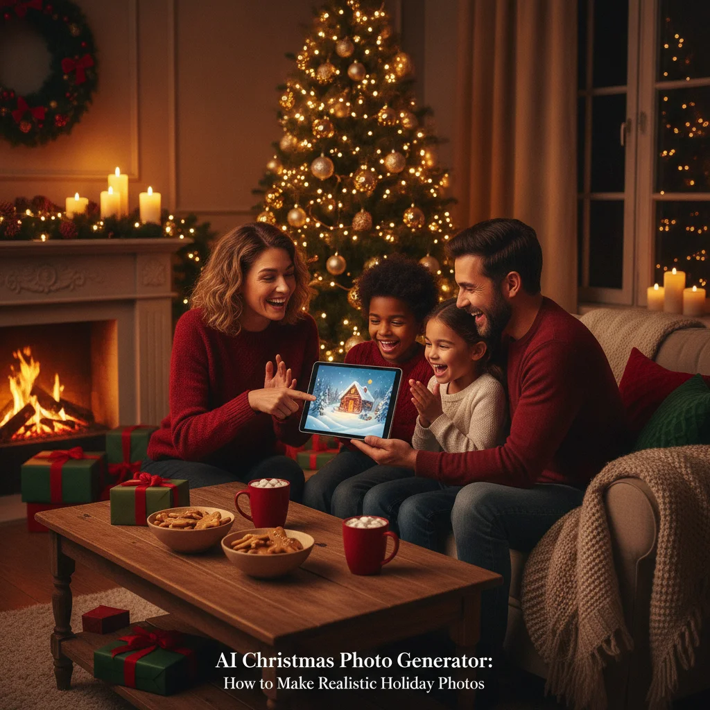 AI Christmas Photo Generator: How to Make Realistic Holiday Photos (christmas photos) — festive Christmas photo example