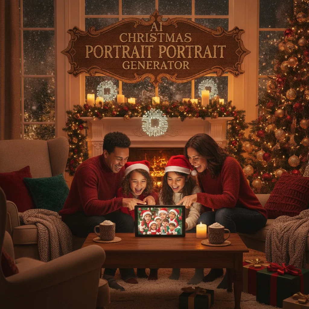 AI Christmas Portrait Generator (christmas photos) — Christmas card guide visual