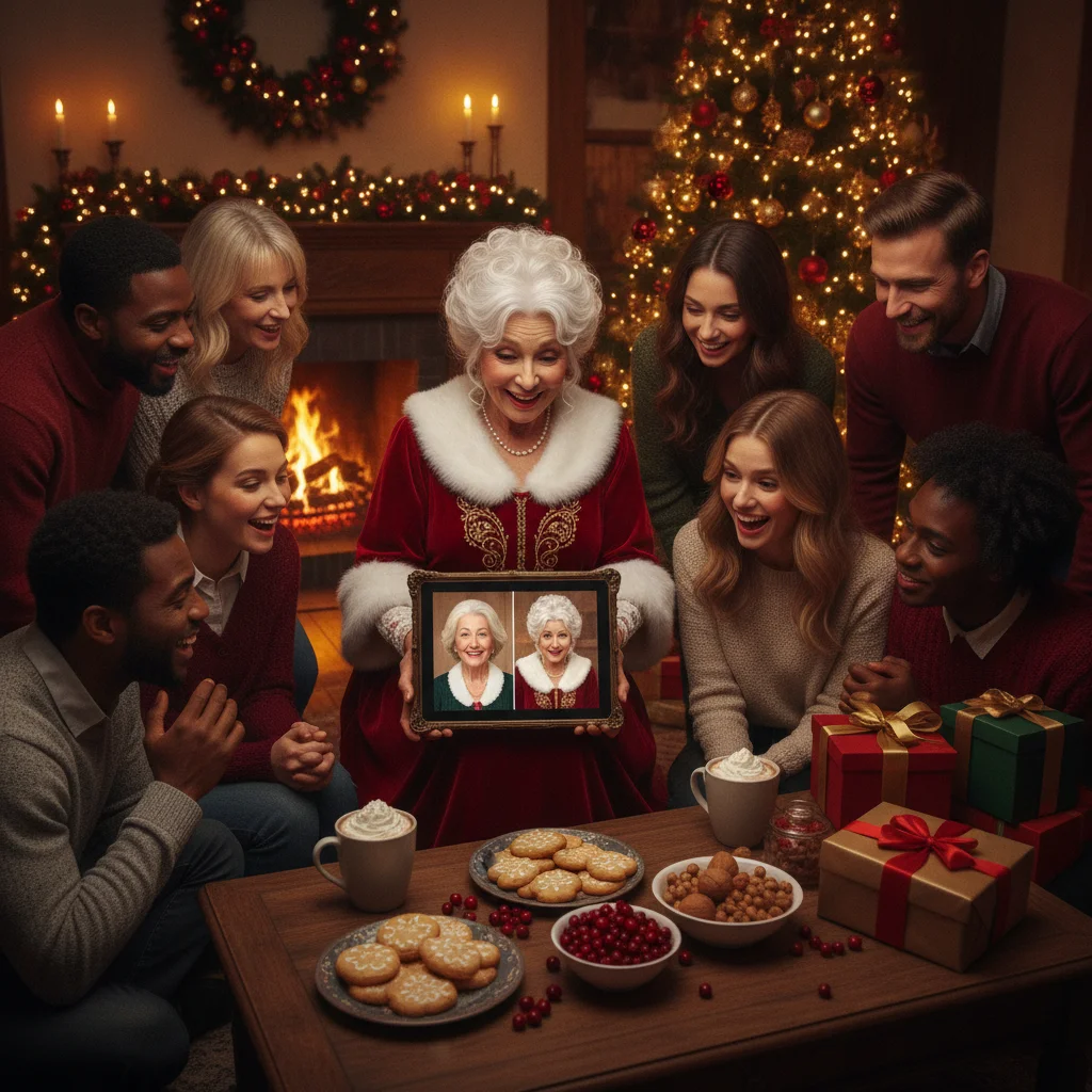 How Can You Create an AI Mrs Claus Photo Transformation? (christmas photos) — festive Christmas photo example
