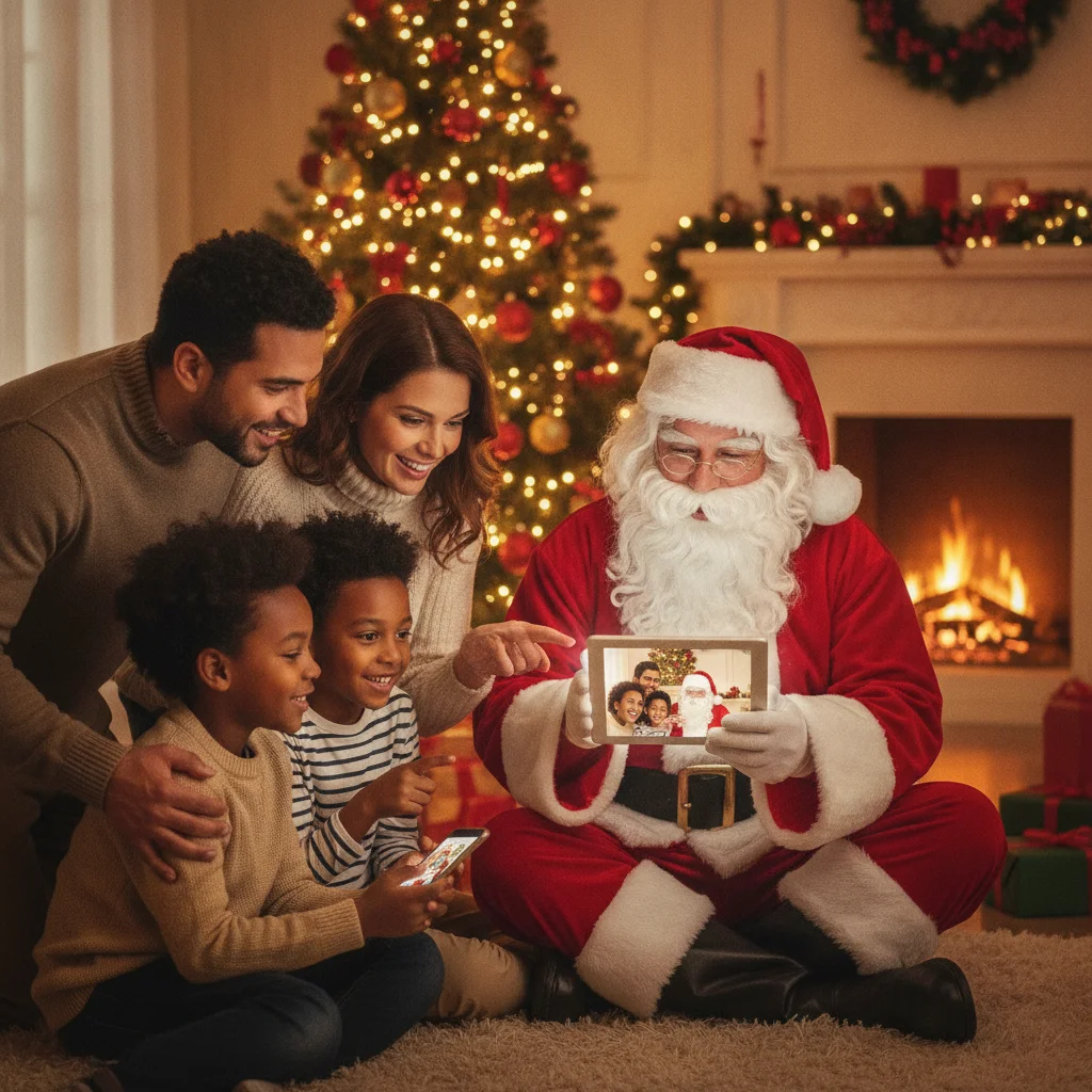AI Santa Claus Photo Generator: Add Santa to Your Pictures (christmas photos) — festive Christmas photo example