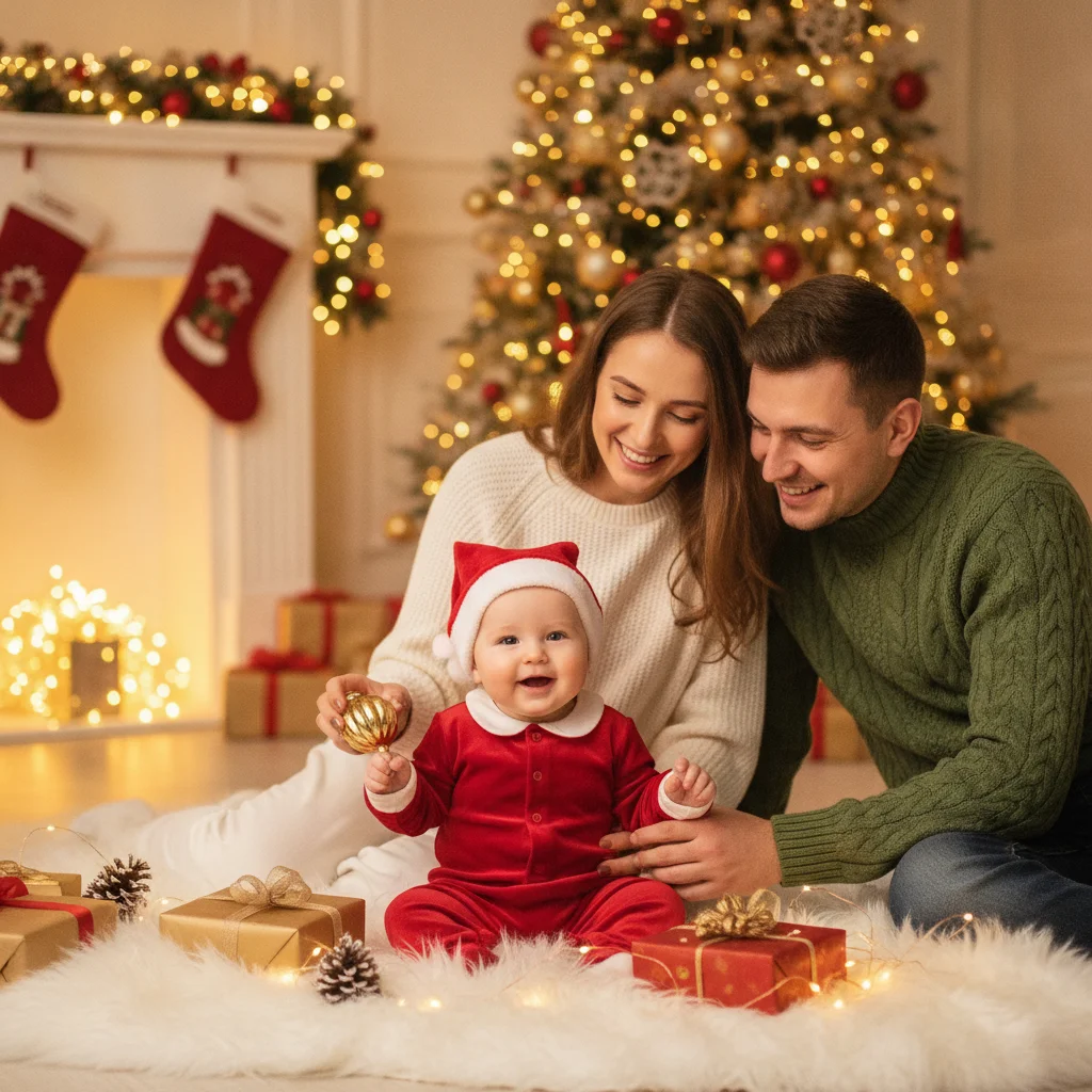 Adorable Baby First Christmas Portrait Ideas (christmas photos) — Christmas card guide visual