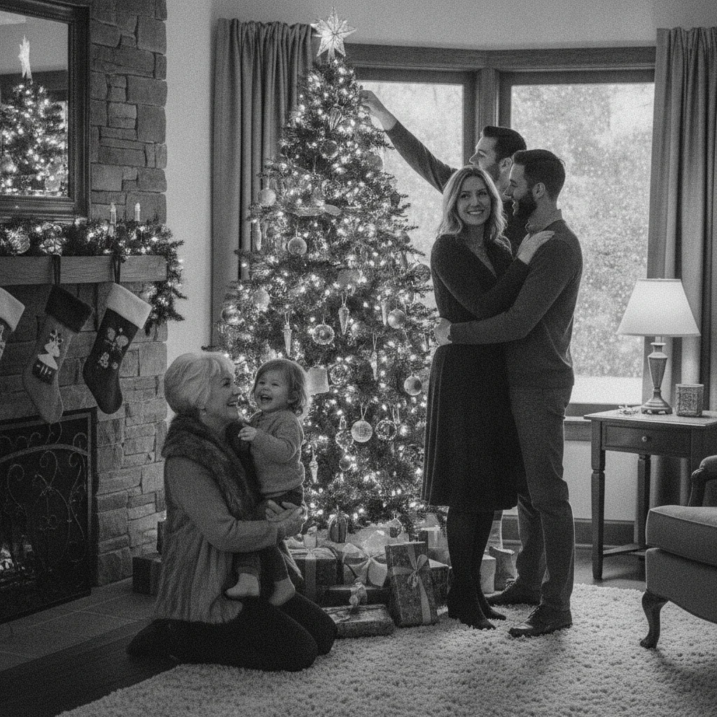 Timeless Black and White Christmas Portraits (christmas photos) — Christmas card guide visual