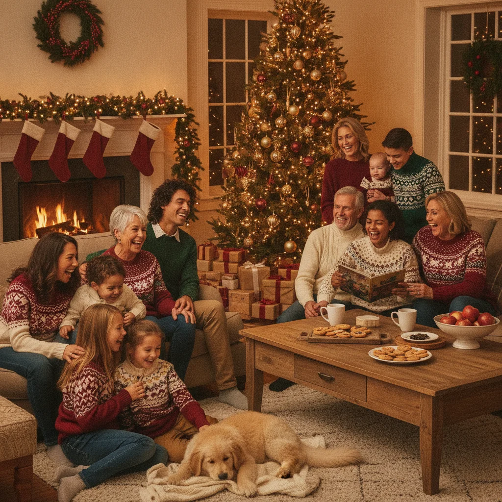 Inclusive Blended Family Christmas Photo Ideas (christmas photos) — festive Christmas photo example
