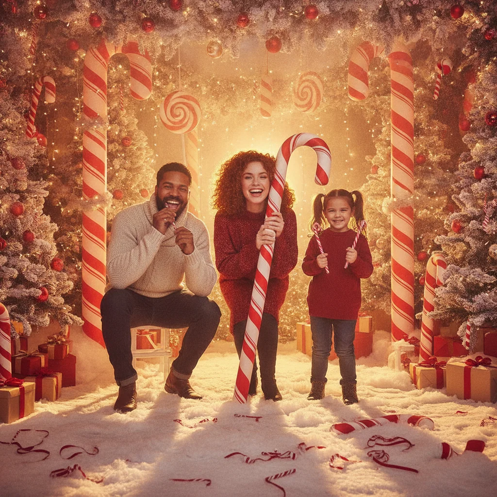 Sweet Candy Cane Christmas Portrait Styles — candy cane Christmas portraits (christmas photos) — Christmas card guide visual