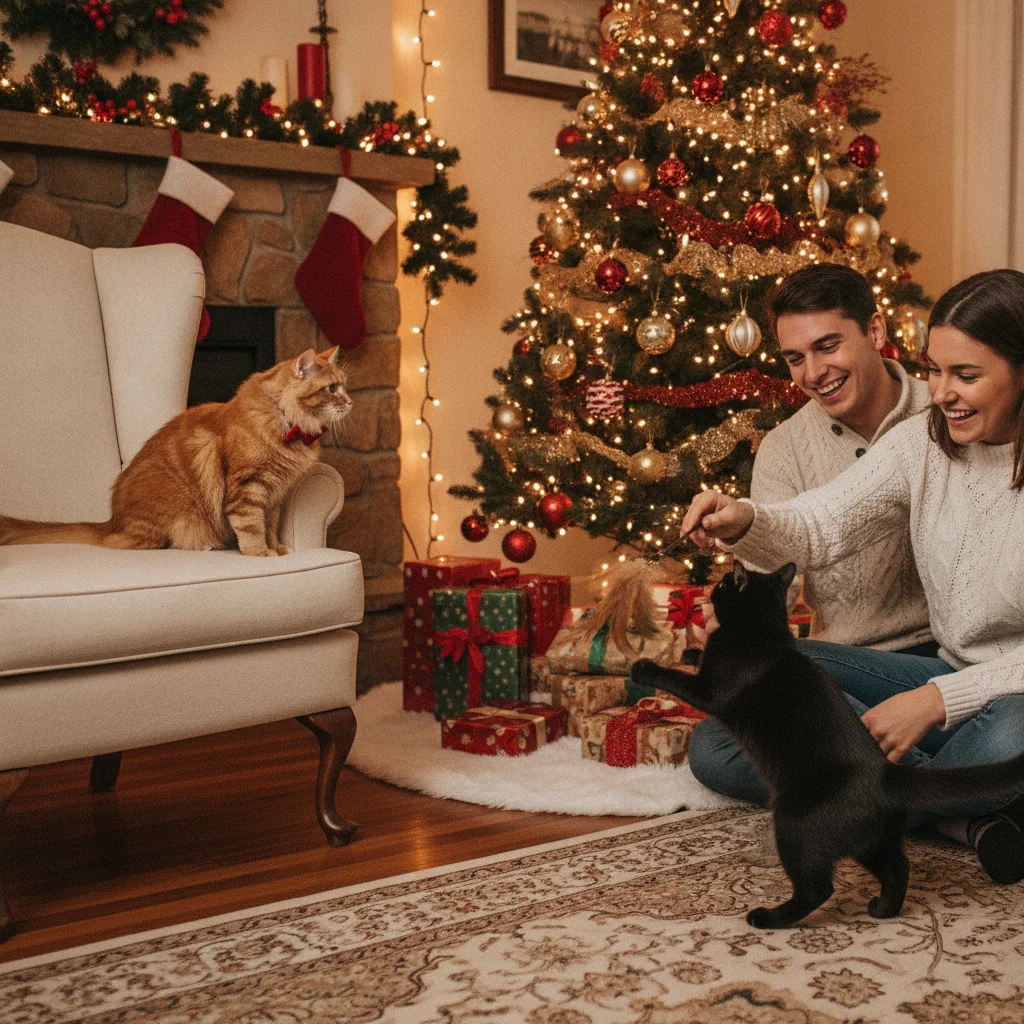 What Are the Best Cat Christmas Photo Ideas? (christmas photos) — festive Christmas photo example