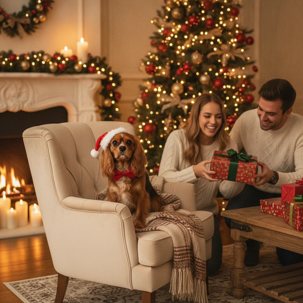 Cavalier King Charles Christmas Portrait Ideas (christmas photos) — Christmas card guide visual