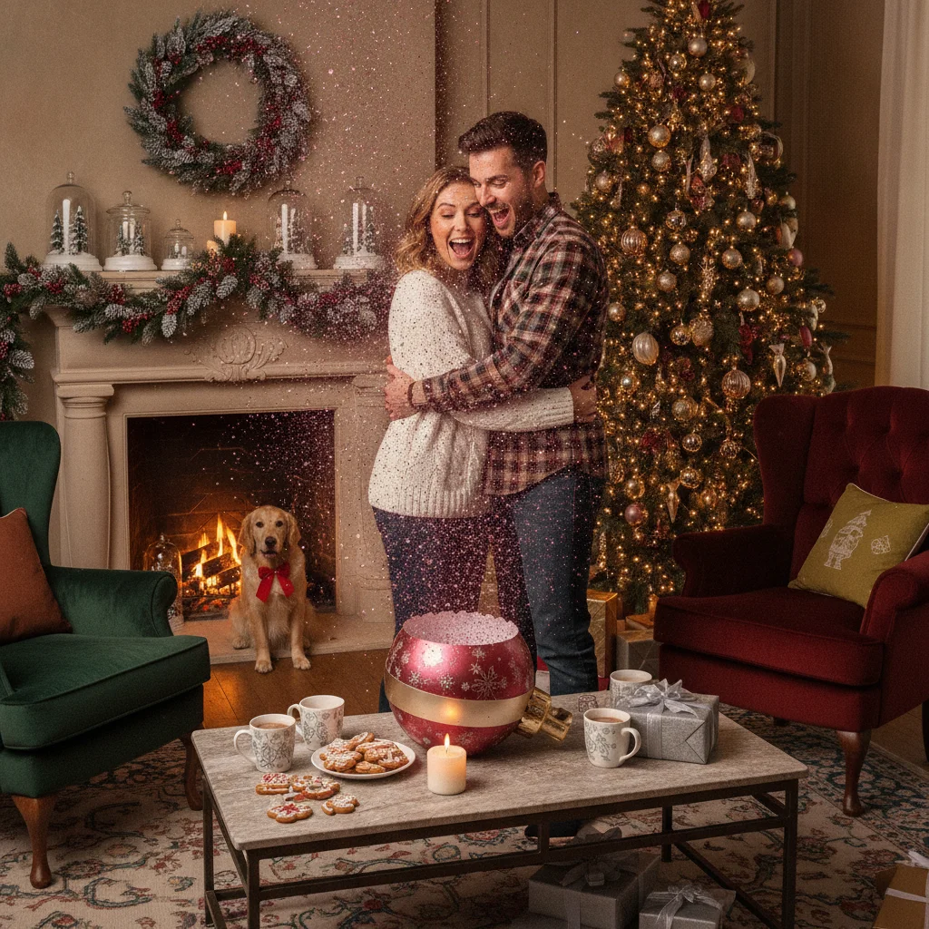 Christmas Gender Reveal Photo Ideas (christmas photos) — festive Christmas photo example