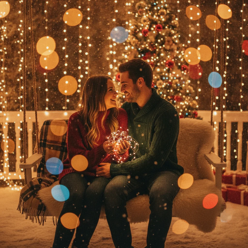 How Do You Take Christmas Portraits With Beautiful Lights and Bokeh? — Christmas lights bokeh portraits (christmas photos) — Christmas card guide visual