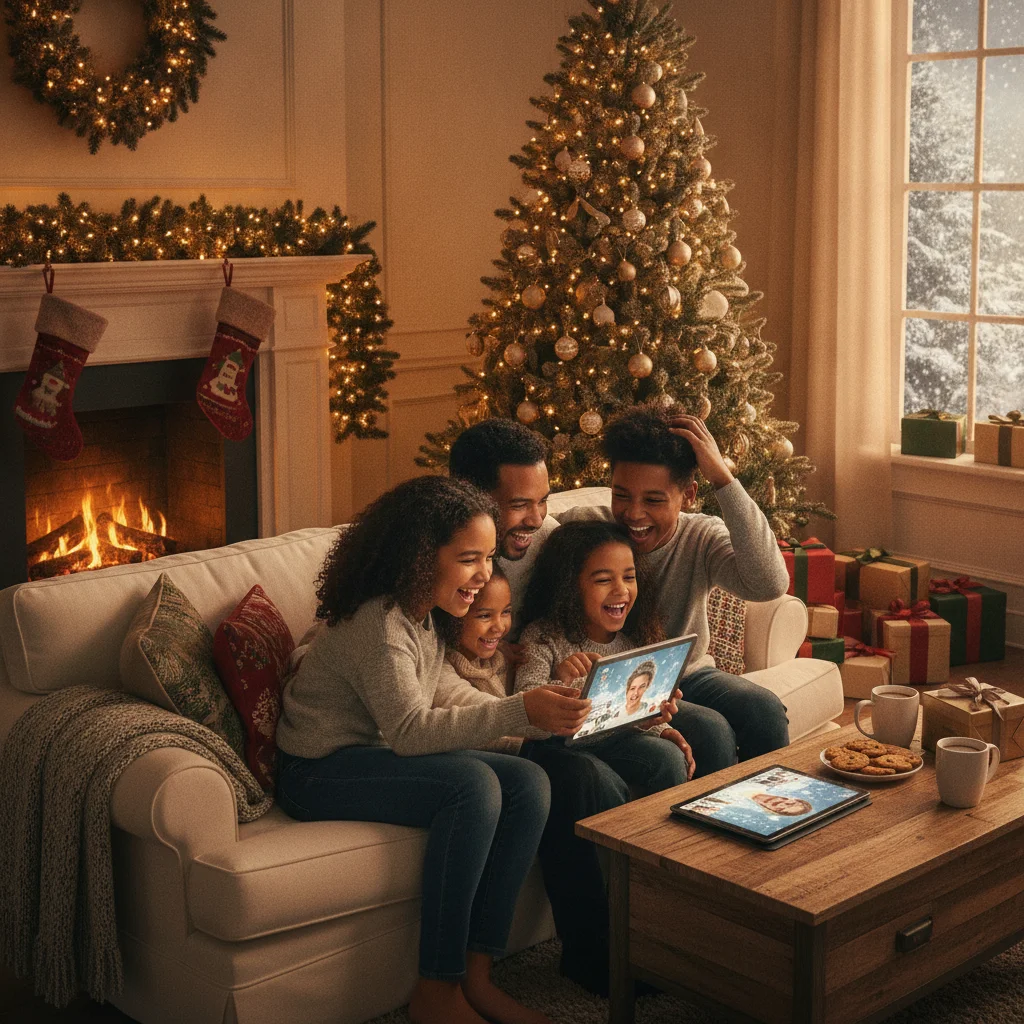 Christmas Photo Background Changer (christmas photos) — festive Christmas photo example