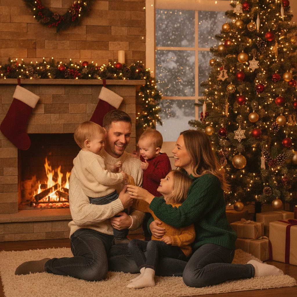 Christmas Photo Pose Ideas for Natural Portraits (christmas photos) — festive Christmas photo example