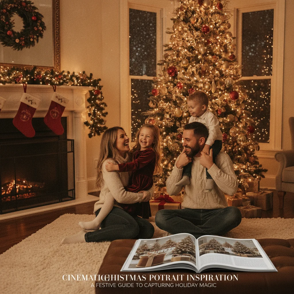 Cinematic Christmas Portrait Inspiration — cinematic Christmas portraits (christmas photos) — Christmas card guide visual