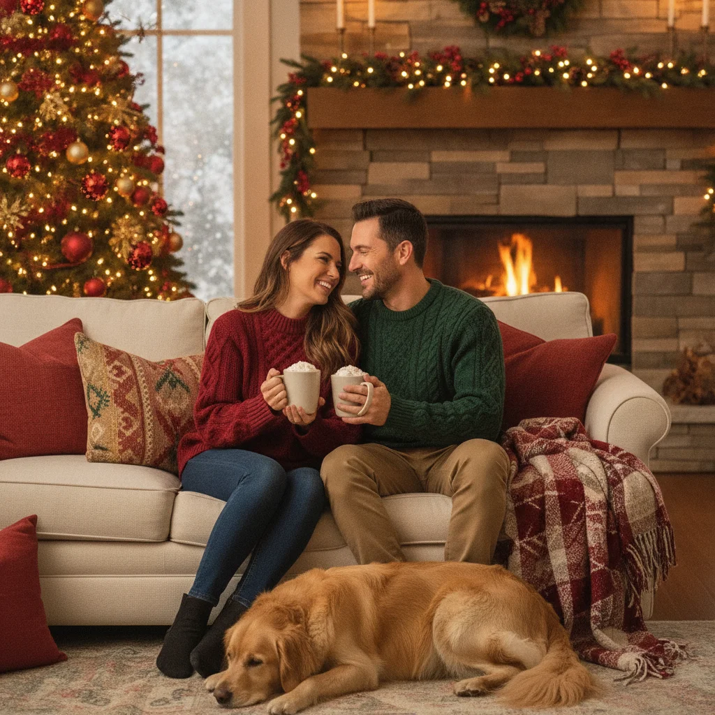 Couple Hot Cocoa Christmas Portrait Ideas (christmas photos) — Christmas card guide visual