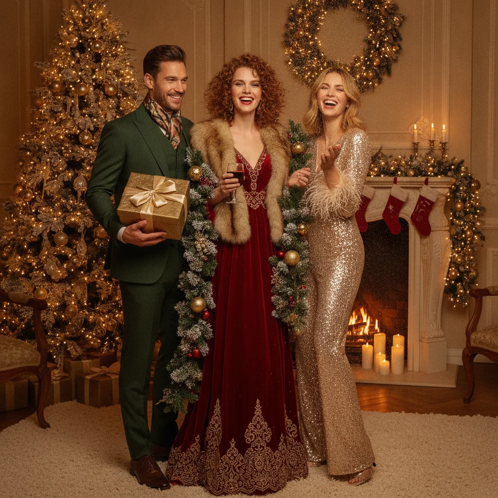 Editorial Fashion Christmas Portrait Inspiration — editorial fashion Christmas portraits (christmas photos) — Christmas card guide visual