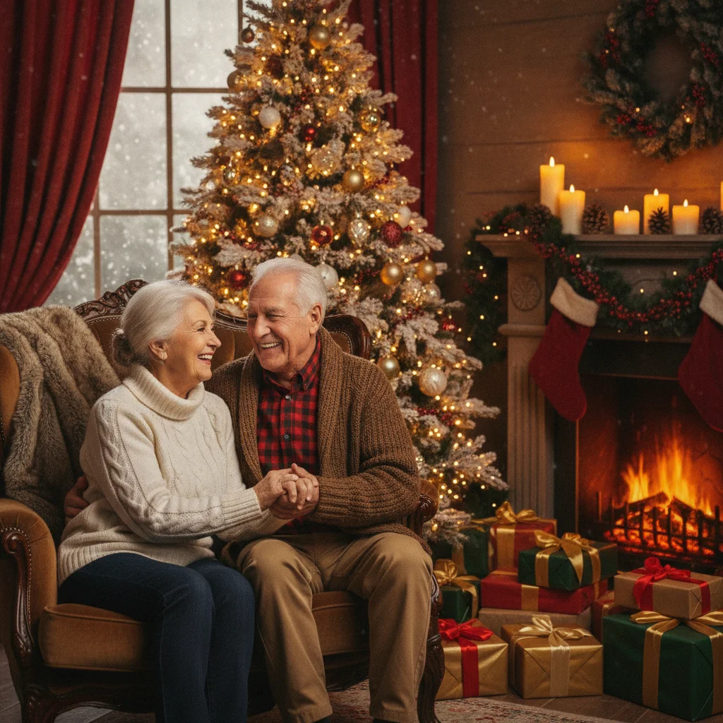 Elderly Couple Christmas Portrait Ideas (christmas photos) — Christmas card guide visual