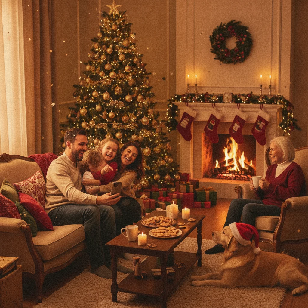 Family Christmas Photo Ideas (christmas photos) — festive Christmas photo example
