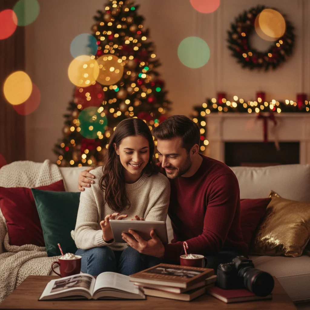How to Edit Christmas Bokeh Lights in Photos — how to edit christmas bokeh lights photos (christmas photos) — festive Christmas photo example