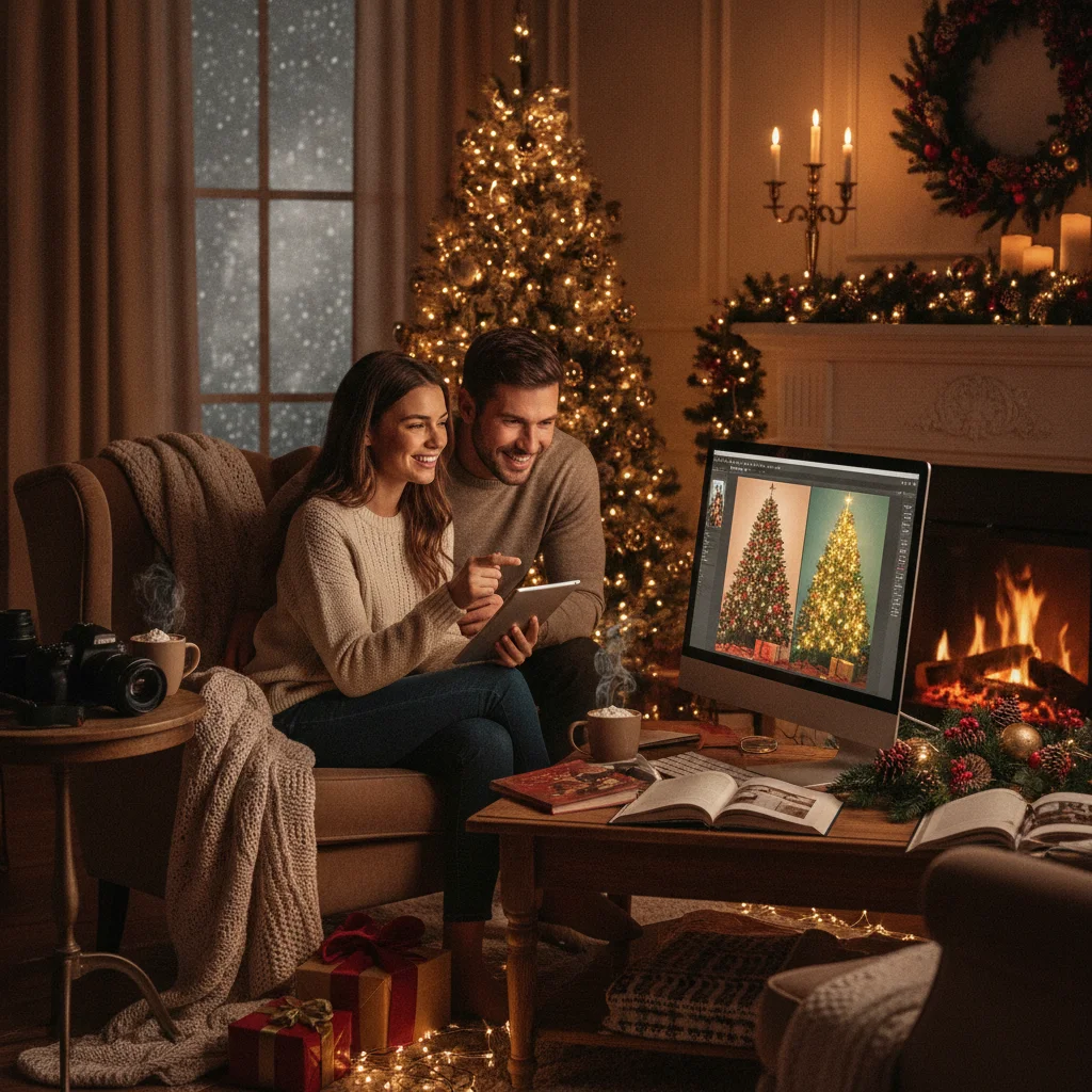 How to Edit Christmas Photos Step by Step — festive Christmas photo example