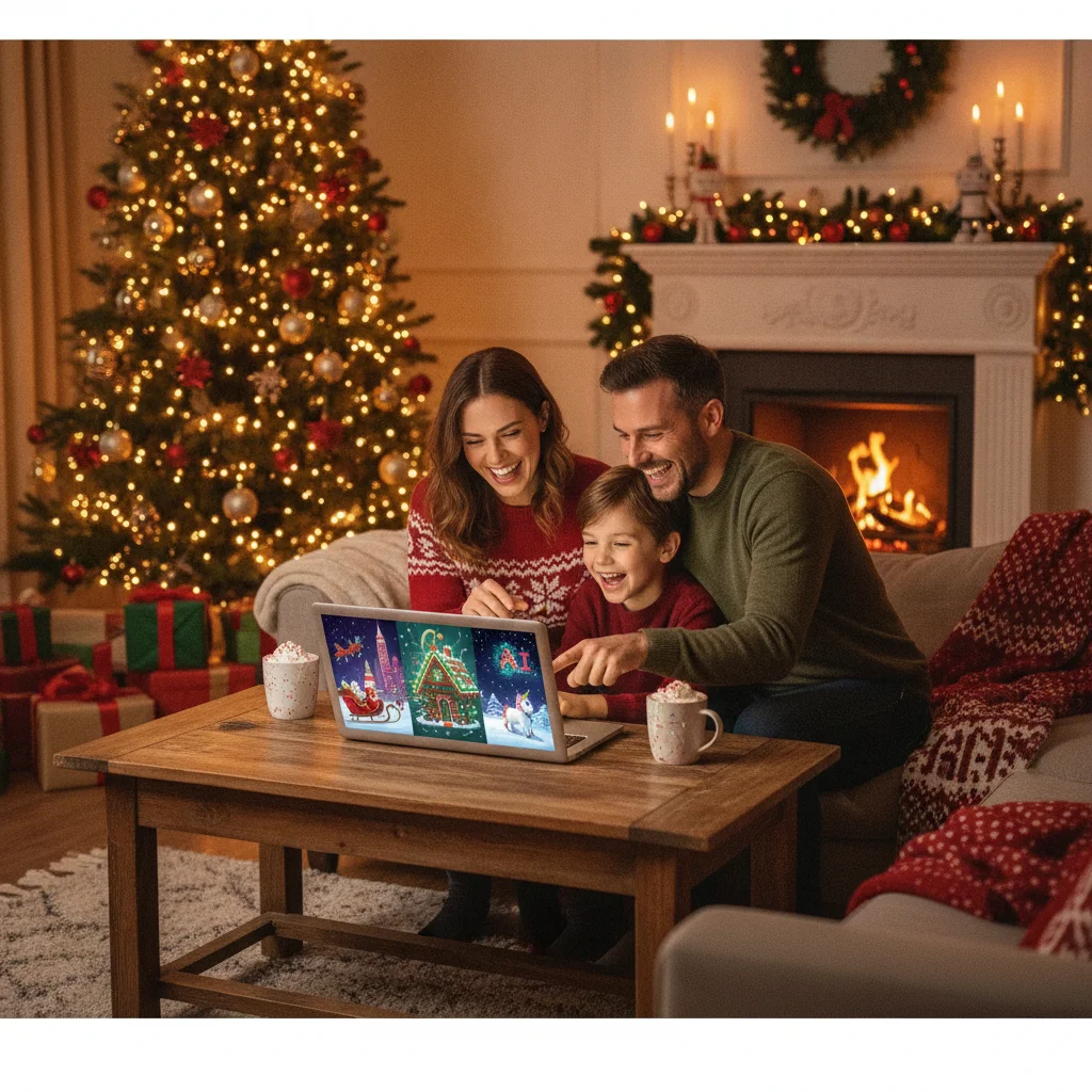 How to Make AI Christmas Photos — festive Christmas photo example