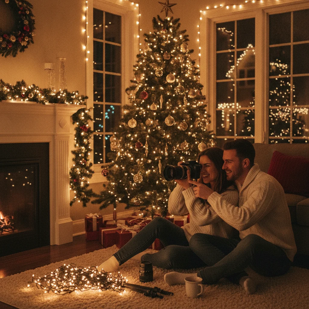 How Do You Photograph Christmas Lights Clearly? — how to photograph Christmas lights (christmas photos) — festive Christmas photo example