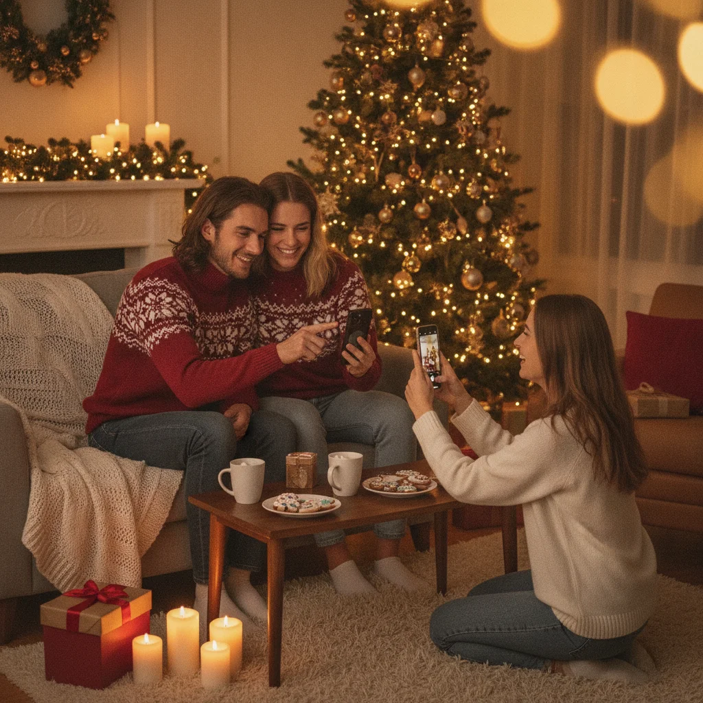 How to Take Better Christmas Photos With a Phone — how to take Christmas photos with a phone — festive Christmas photo example