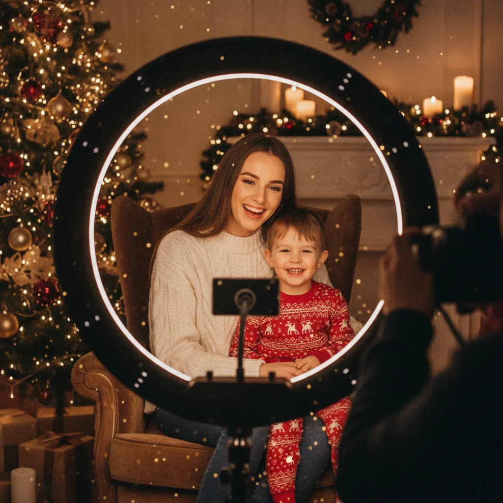 How to Use a Ring Light for Christmas Portraits — how to use ring light christmas portraits (christmas photos) — Christmas card guide visual