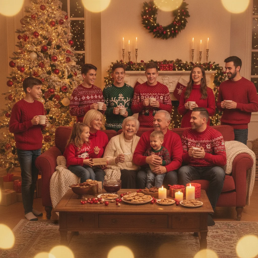 Christmas Photo Ideas for Large Families — large family Christmas photo ideas (christmas photos) — festive Christmas photo example