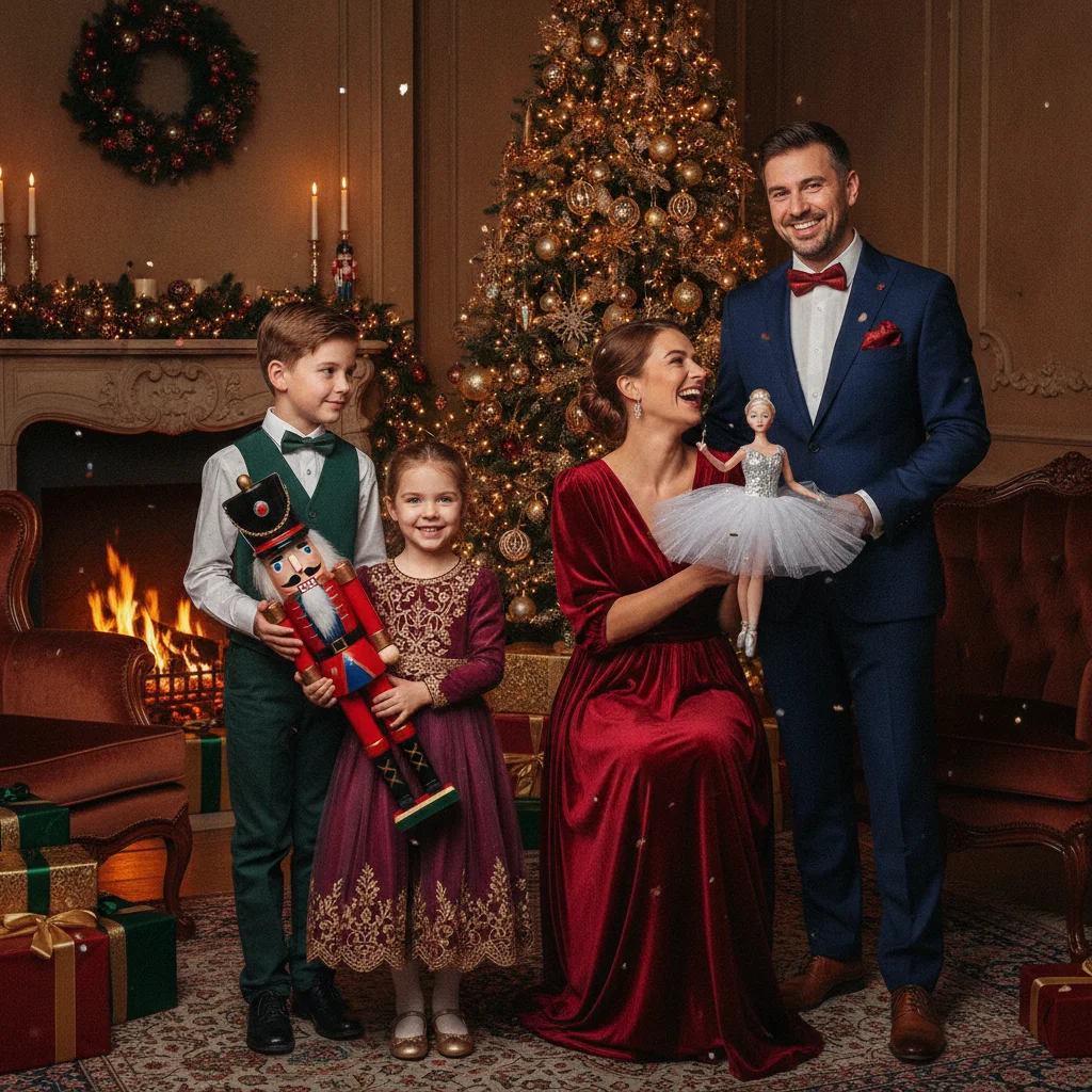 How to Create Theatrical Nutcracker Christmas Portraits (christmas photos) — Christmas card guide visual
