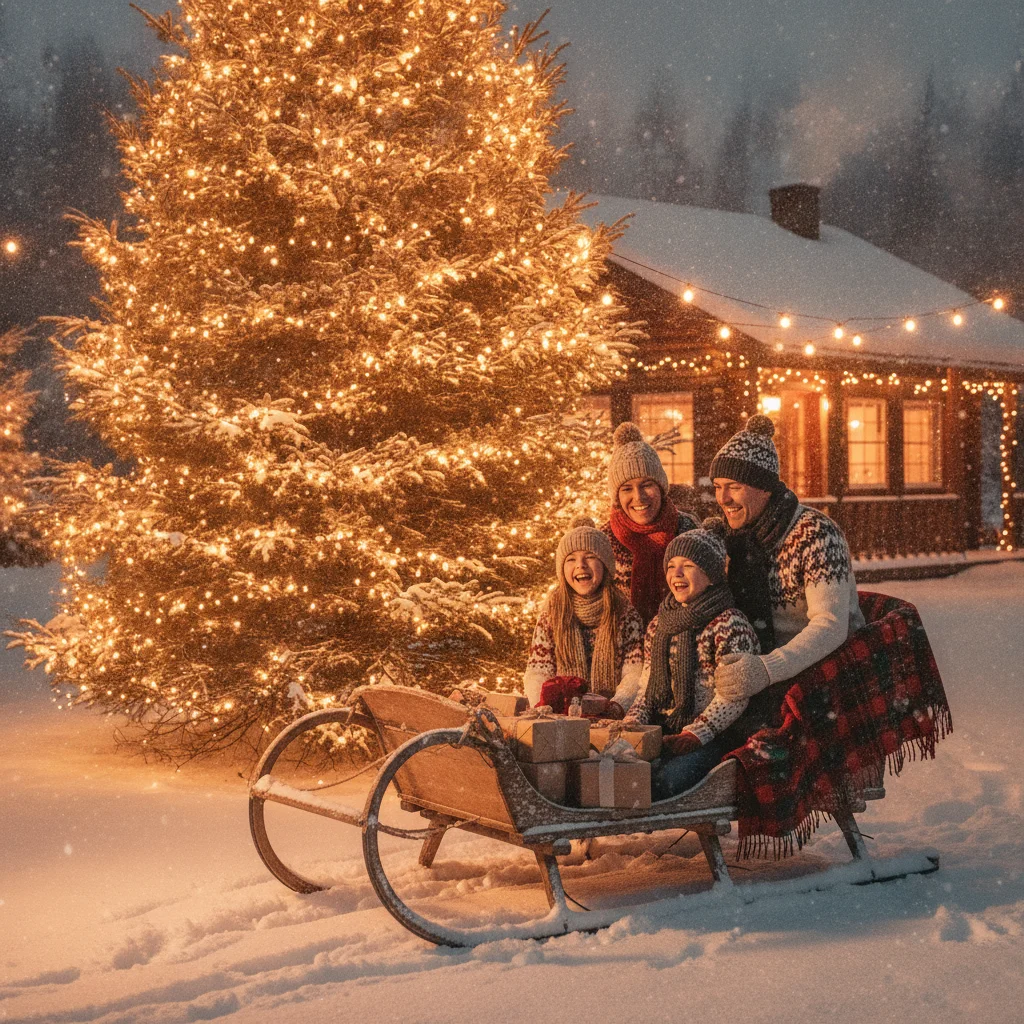 Festive Outdoor Christmas Photo Ideas (christmas photos) — festive Christmas photo example