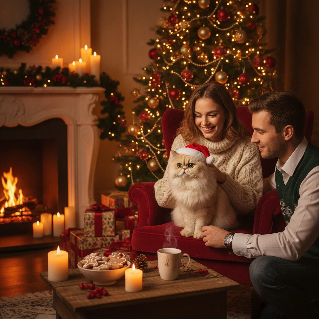 Persian Cat Christmas Portrait Ideas (christmas photos) — Christmas card guide visual