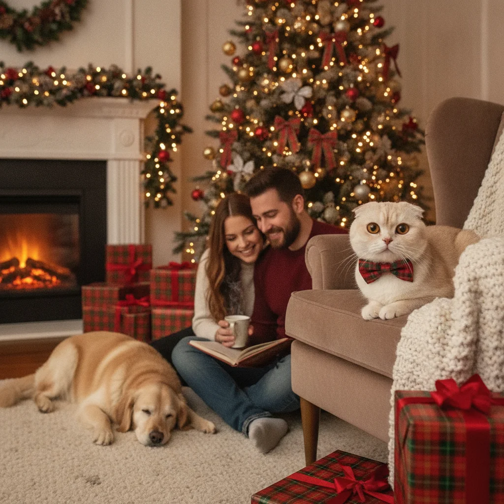Scottish Fold Cat Christmas Photo Ideas (christmas photos) — festive Christmas photo example