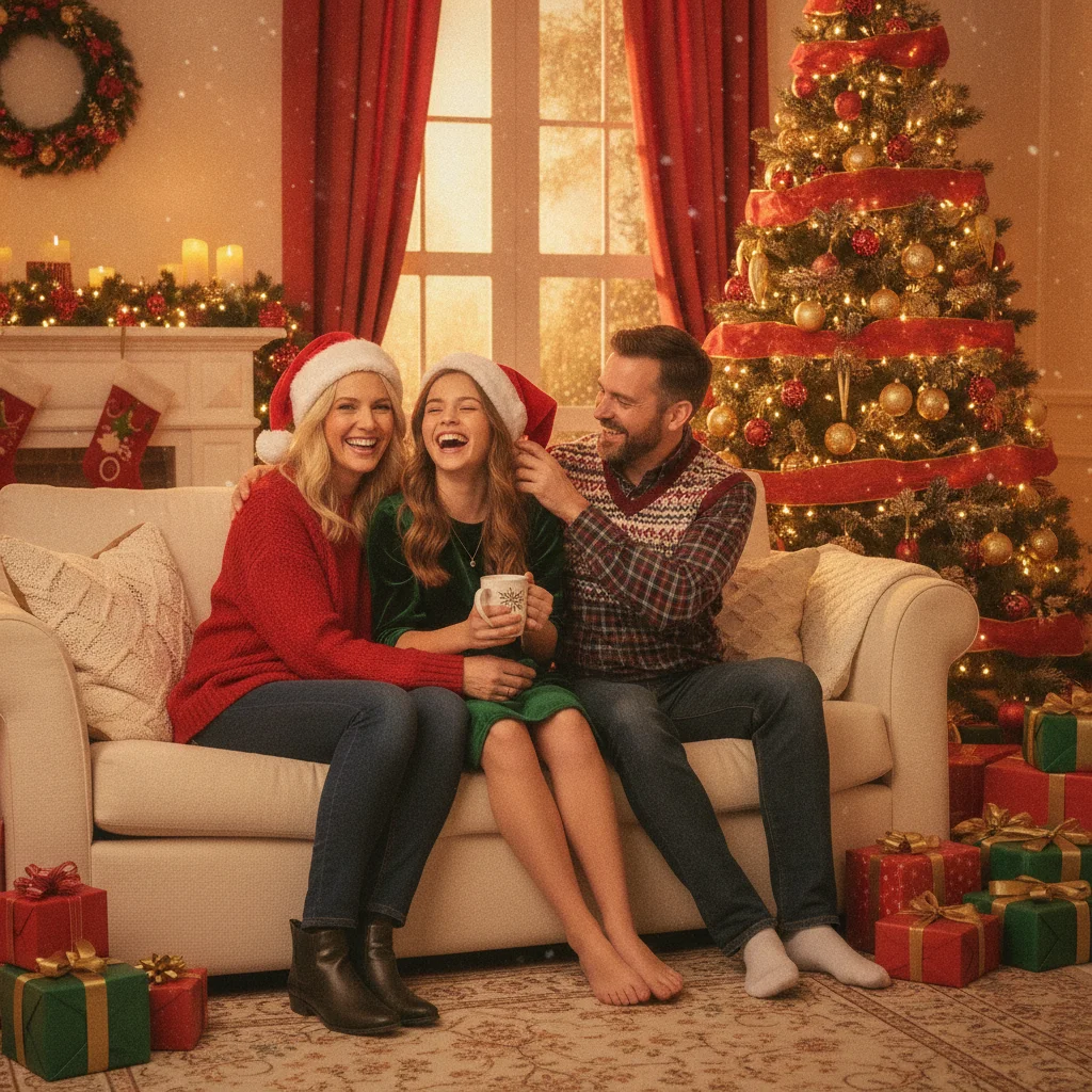Sibling Christmas Portrait Posing Ideas (christmas photos) — Christmas card guide visual