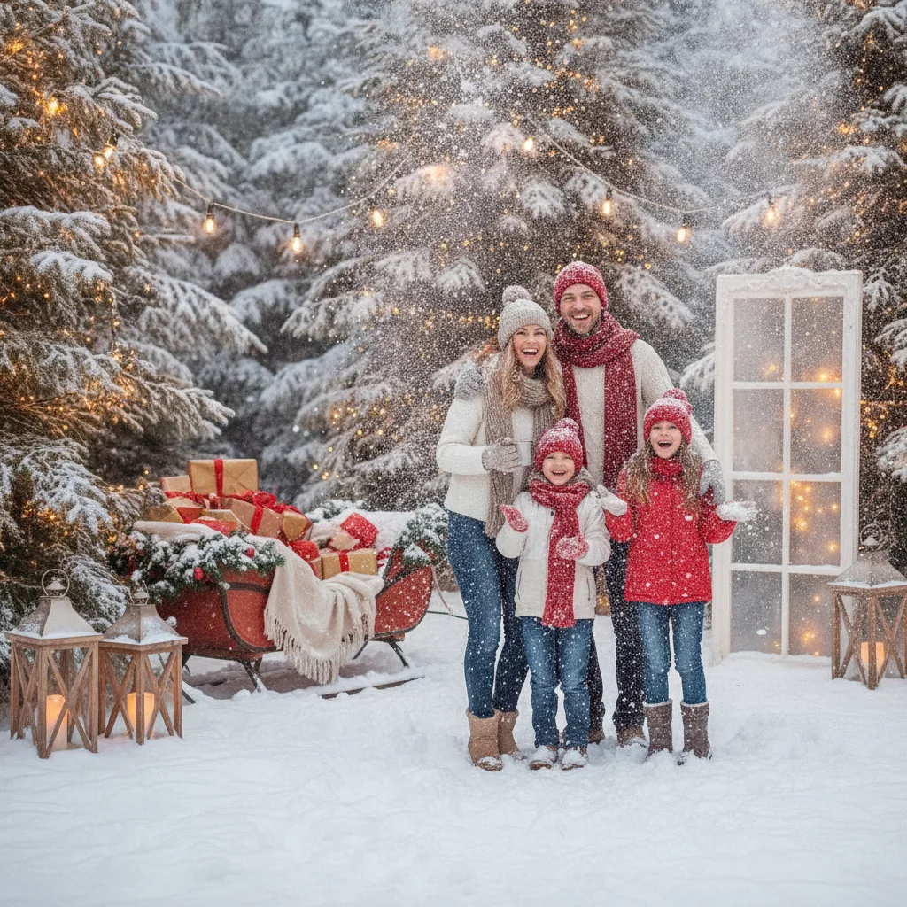 Magical Snowy Christmas Portrait Styles — snowy Christmas portraits (christmas photos) — Christmas card guide visual