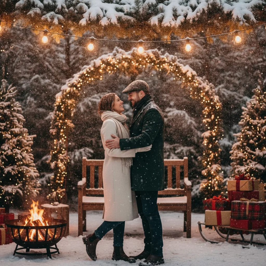 How to Light Snowy Outdoor Christmas Portraits — snowy outdoor christmas portrait lighting (christmas photos) — Christmas card guide visual
