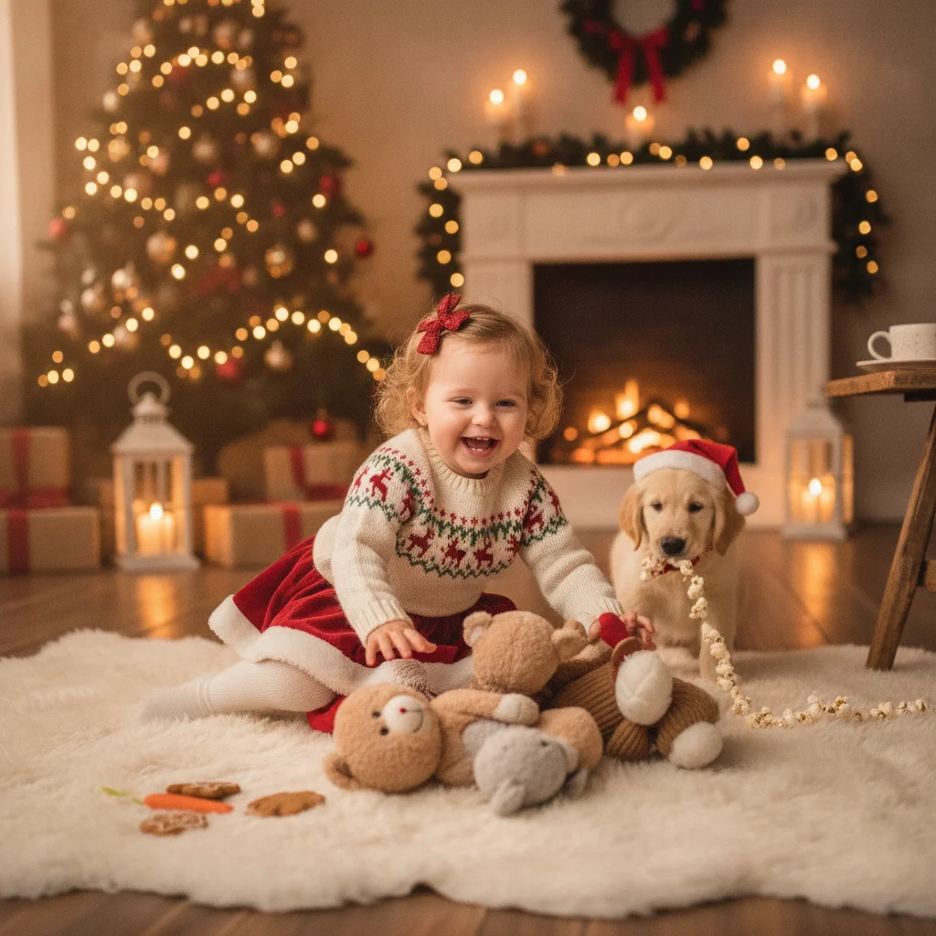 Playful Toddler Christmas Photo Ideas (christmas photos) — festive Christmas photo example