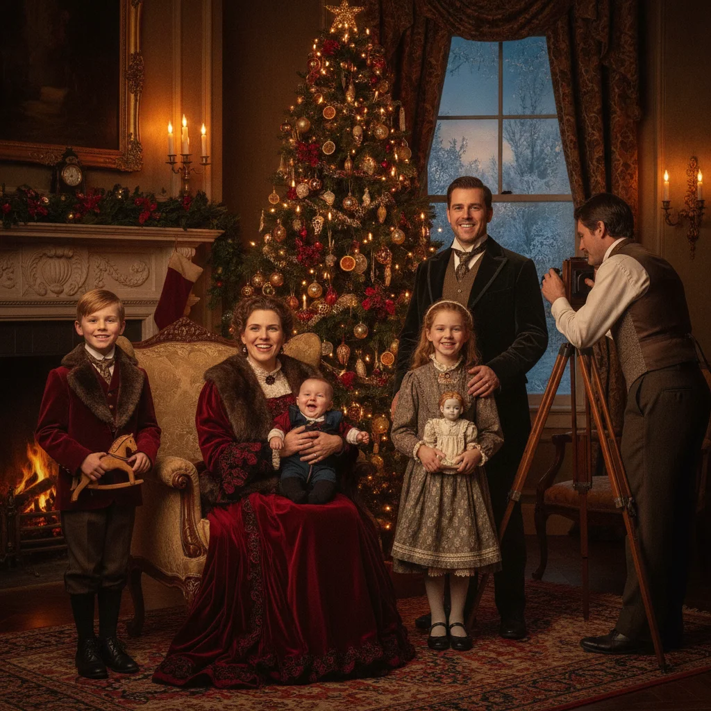 How to Create Ornate Victorian Christmas Portraits (christmas photos) — Christmas card guide visual