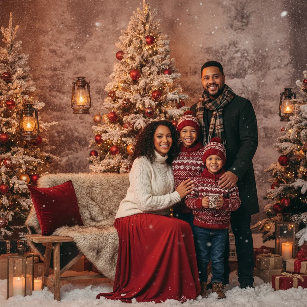 Winter Wonderland Christmas Portrait Styles — winter wonderland Christmas portraits (christmas photos) — Christmas card guide visual