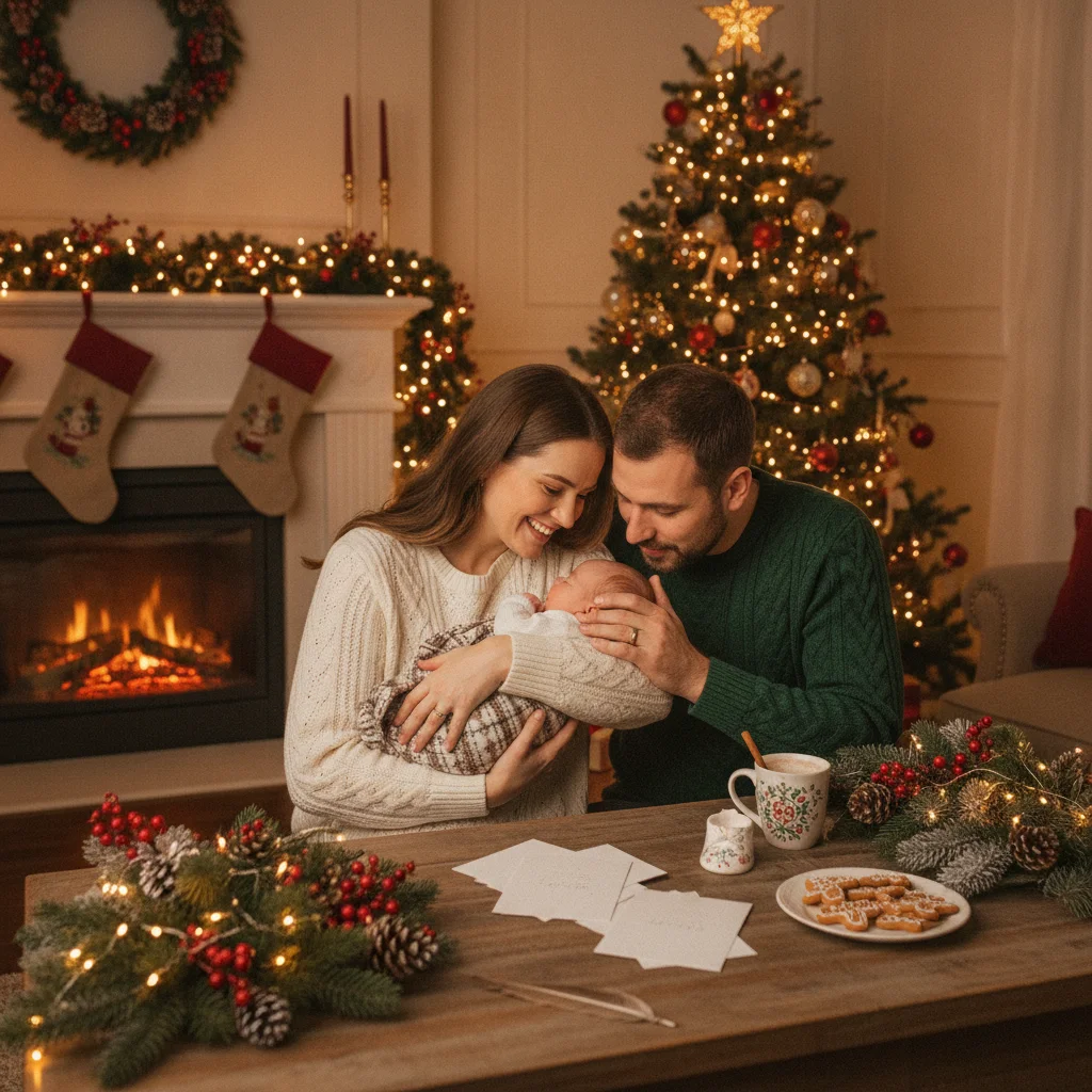 Christmas Card Baby Announcement Wording (messages) — Christmas card message guide visual