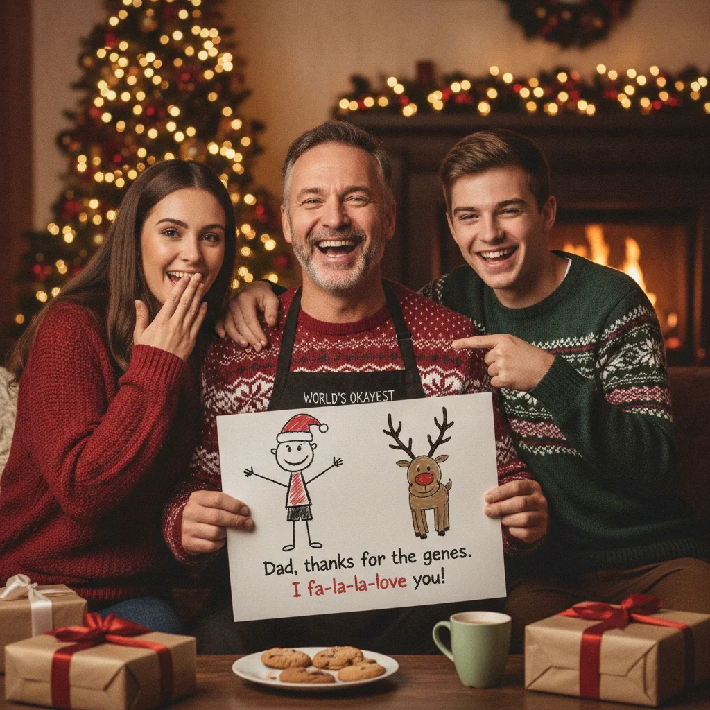 Funny Christmas Card Message for Dad (messages) — Christmas card message guide visual