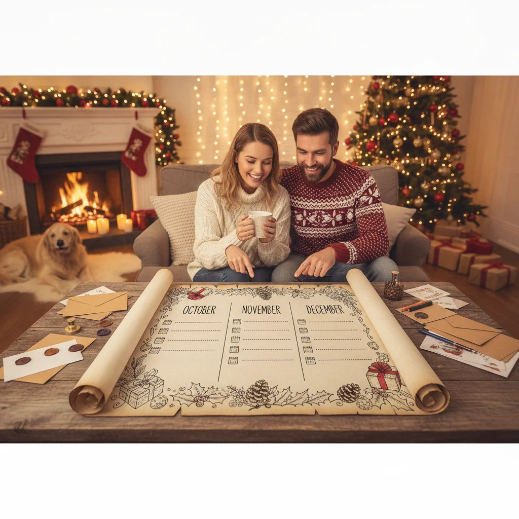 Christmas Card Mailing Checklist: Printable Timeline from October to December — christmas card mailing checklist printable timeline (printing mailing) — Christm