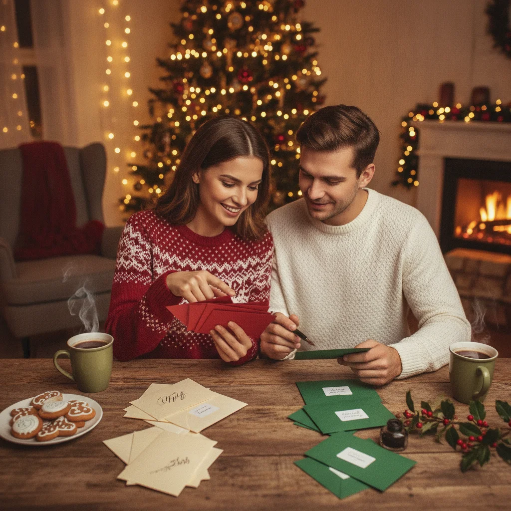Should a Christmas Card Return Address Be Printed or Handwritten? — christmas card return address etiquette printed vs handwritten (printing mailing) — Christma