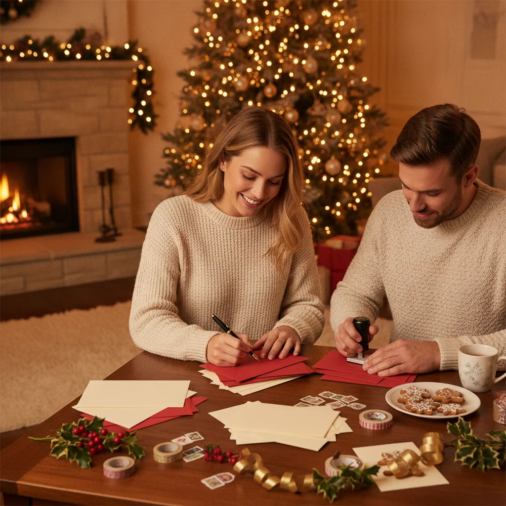 How to Add Return Addresses to Christmas Card Envelopes Efficiently (printing mailing) — Christmas card guide visual