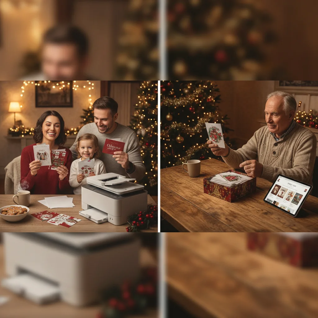 How Do You Compare Home Printing vs. Print Shop Christmas Cards? — how to compare home printing vs print shop Christmas cards (printing mailing) — Christmas car