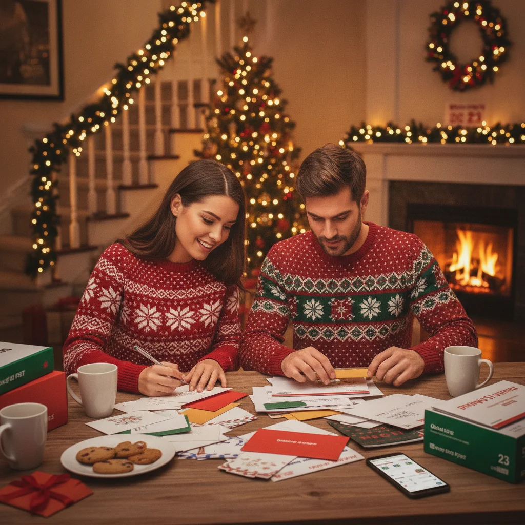 How to Send Last-Minute Christmas Cards Using Faster Mailing Options — how to mail Christmas cards at the last minute (printing mailing) — Christmas card printi