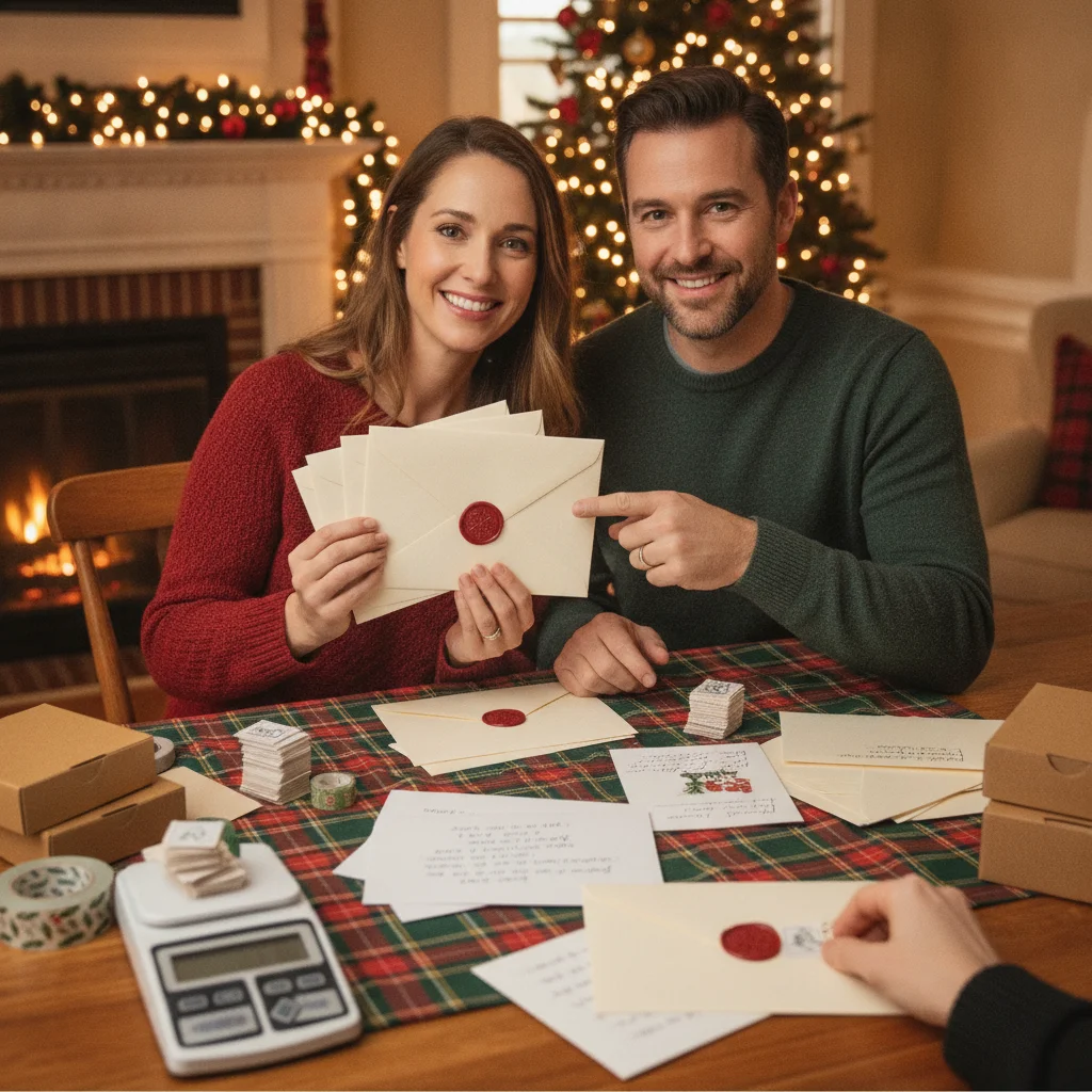 How to Mail Christmas Cards With Wax Seals Without Extra Postage (printing mailing) — Christmas card printing and mailing visual